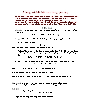 Chứng minh 10 bài toán bằng quy nạp